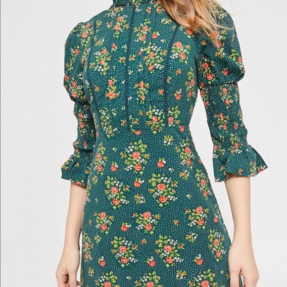 Urban Outfitters x Laura Ashley Green Floral Dress - Picture 3 of 4